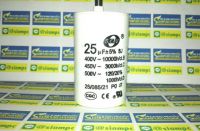 CAPACITOR คาปาซิเตอร์ CBB60 25UF 450V SENJU ตัวขาวกลม ชนิดสาย