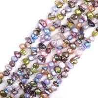 16 Inches 6-7Mm Multicolor Side Drilled Keshi Baroque Pearls Loose Strand