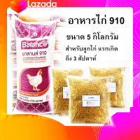 อาหารไก่เนื้อแรกเกิด 910 ขนาด 5 กก. สำหรับไก่เล็กแรกเกิดถึง 3 สัปดาห์