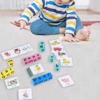 Letter Spelling Block Alphabet Learning Toys Wooden Matching Letters Toy CVC Word Games Spelling Toys for Boys Girls Interaction