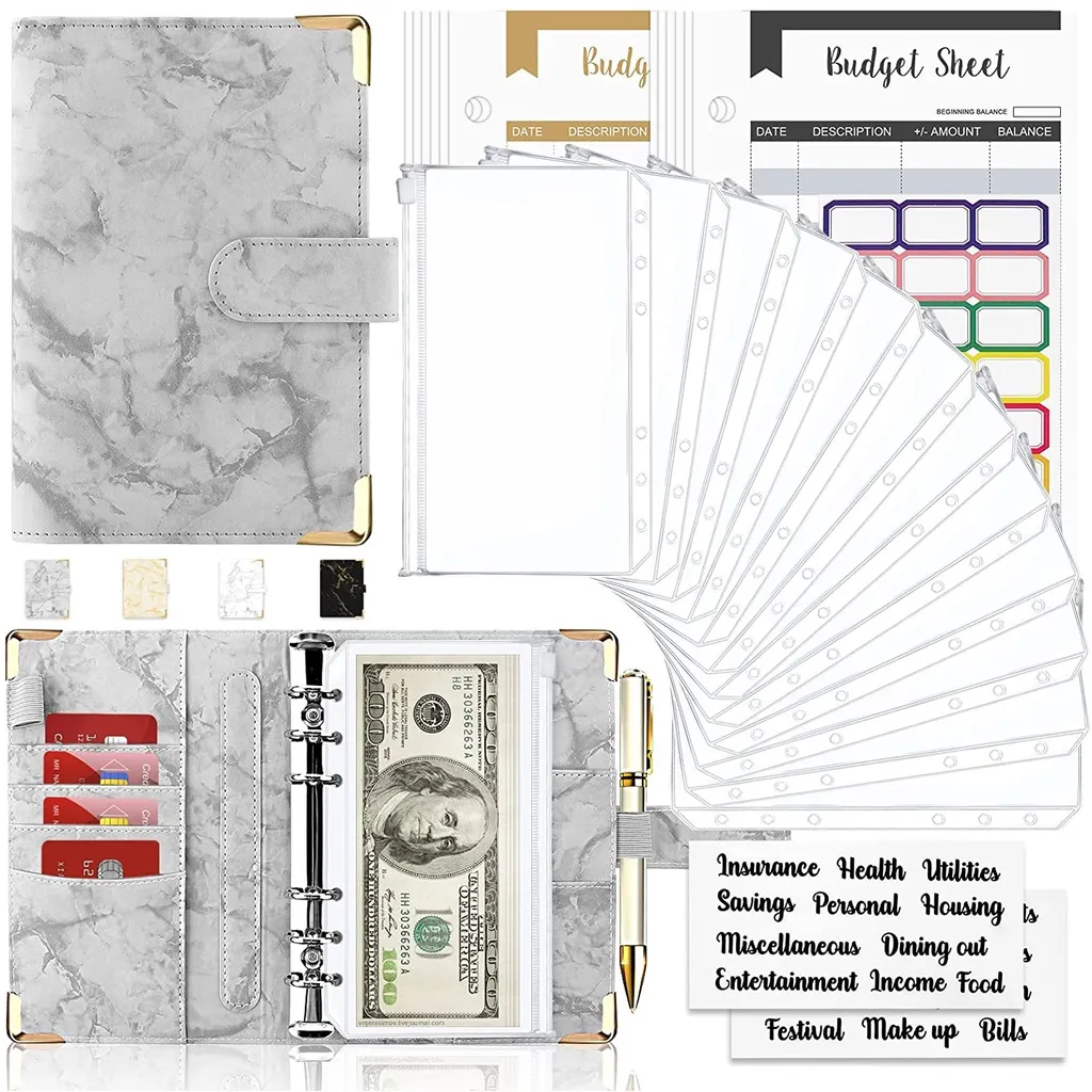  A6 Budget Binder with Cash Envelopes, Zipper Envelopes A6 Money  Saving Binder, Cash Stuffing Envelopes Binder for Saving Money, Cash Budget  Planner with Zipper Envelopes Money Organizer : Everything Else