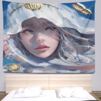 【CW】●✲  knife anime tapestry wall hanging Bohemia hippie dormitory room decoration large cloth support customization