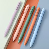 ปากกากดเครื่องเขียนนักเรียนน่ารัก HUA JIA XIN ปากกาหมึกดำปากกาตลกปากกา Macaron ปากกาเซ็นชื่อปากกาหมึกเจลกดอุปกรณ์การเรียนปากกาหมึกเจล S