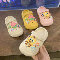 Childrens summer new cartoon closed toe hole shoes womens sponge baby Pie star cute two-way sandals