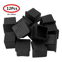 ✷ 12Pc PVC Rubber Feet Covers Square Shape Furniture Legs Protect Caps Table Chair Leg End Covers Tips Floor Protectors Anti Slip