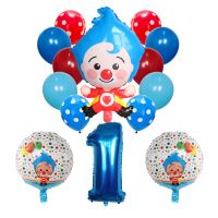 【DT】hot！ 14pcs/set Plim Clown Foil Number Balloons Air Globos Children Baby Shower Birthday Decorations Kids Inflatable