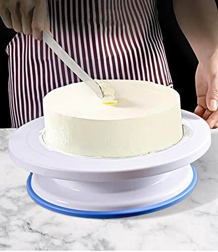 JNShopping Buy 1 Take 1 Cake Rotating Stand 28 CM 360° Plastic Cake Plate  Turntable Rotating Anti-skid Round Cake Stand Cake Decorating Rotary |  Lazada PH