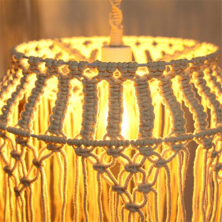 โคมไฟระย้าแบบโบฮีเมียนทำด้วยมือโคมไฟระย้าของตกแต่งบ้านจี้-lampu-hias-สำหรับห้องนอน