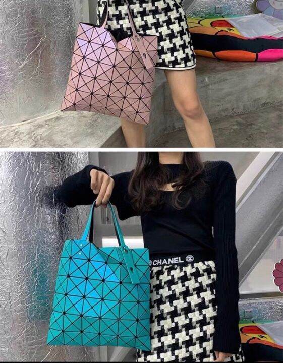 โปรโมชั่นเวลา-จำกัด-issey-miyake-bao-bao-with-anti-fake-mark-magic-chameleon-color-6-6-tote-bag-shoulder-bag-100-original