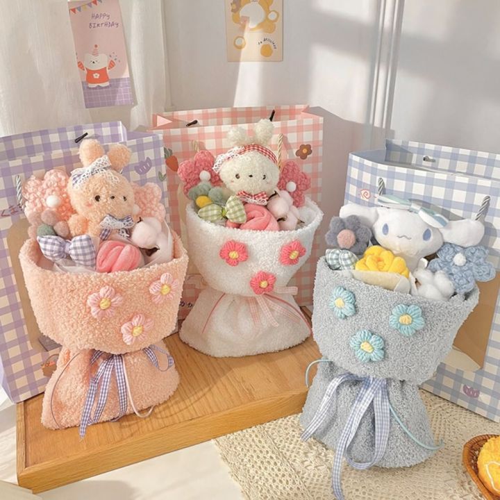 My Melody Cinnamoroll Kt Cat Anime Doll Toy Cartoon Plush Bouquet Kuromi  Woman Valentine's Day Girls Christmas Graduation Gifts / Thú nhồi bông &  Plush