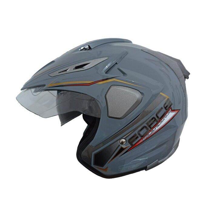 Helm SNI Force smart lock kaca double visor model Half face nyaman di