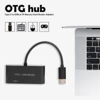 【100%-original】 The Auto Zone 3 In 1 Type C เป็น USB 2.0 TF เครื่องอ่านการ์ดหน่วยความจำ OTG Hub Adapter สำหรับ Macbook Computer