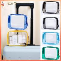 YESHE โปร่งใส ถุงซักล้าง Make Up Pouch ที่วางเครื่องสำอางเสริมสวย เคสแต่งหน้าแบบใส Travel Organizer กระเป๋า PVC