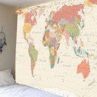 【CW】✱  super large world map printing tapestry is soft and easy to care for wall decoration hanging cloth