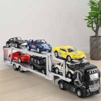 1:50 Diecast Alloy Truck Head Model Toy Container Truck Pull Back With Light Engineering Transport Vehicle Toy For Kids Boy Gift