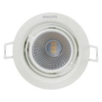 ดาวน์ไลท์ LED PHILIPS 59775 POMERON 5 วัตต์ WARMWHITE 4 นิ้ว ทรงกลม สีขาว