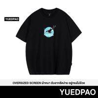 Yuedpao ยอดขาย No.1 รับประกันไม่ย้วย 2 ปี ผ้านุ่ม เสื้อยืดเปล่า เสื้อยืด Oversize Black killer whale print