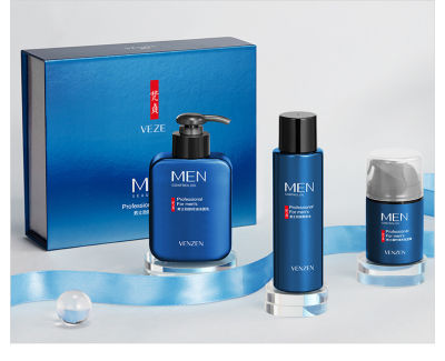 เซต 3 ชิ้น Fanzhen ผลิตภัณฑ์ดูแลผิวผู้ชายแข็งแรงสดชื่น Hydrating moisturizing hyaluronic acid mask skin care