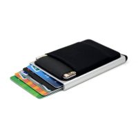 YUECIMIE Slim Aluminum Wallet With Elasticity Back Pouch ID Credit Card Holder Mini RFID Wallet Automatic Pop up Bank Card Case