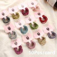 10Pcs/Card 3cm Child Rubber Bands Candy Colors Elastic Hair Rope Ties