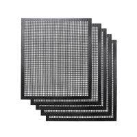 Set of 5 Grill Mesh Mat , Reusable Grilling Mats, Easy to Clean - Works on Gas, Charcoal 400mmx330mm Black