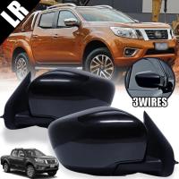 กระจกมองข้าง รถยนต์ 3 สาย พับมือ ปรับไฟฟ้า รุ่น นิสสัน นาวาร่า NISSAN NAVARA NP300 ปี 2015 - 2019 สีดำ