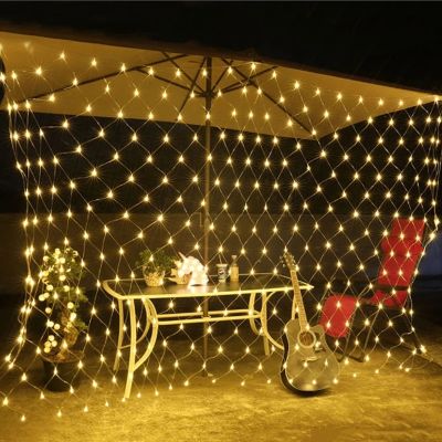 【LZ】 LED Net Curtain Mesh Fairy String Light Christmas 1.5x1.5m EU 220V Party Wedding New Year Garland Outdoor Garden Decoration