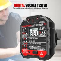 HABOTEST Socket Tester Digital Display Plug In AC 110V-230V Electric Mains Fault Checker Phase Check Detector Voltage Tester