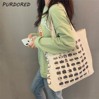 PURDORED 1 Pc Vintage Camera Canvas Shoulder Bag Large Female Retro Camera Student School Bag Women Eco Casual Shipping Bag Tote