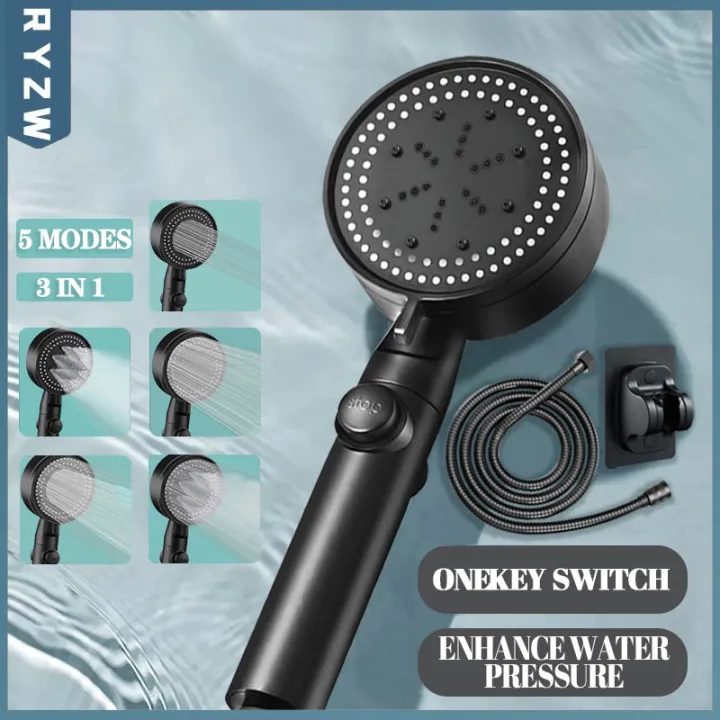 3 In 1Shower Head Set High Pressure Bathroom Shower Sprayer Aluminum