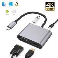 ■☍ USB to vga converter usb-c to HDMI-compatible vga adapter Multi-function dock station USB 3.0 adapter Screen Sharing 4K 30Hz