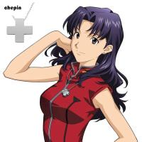 CHEPIN อินเทรนด์ บุคลิกภาพ สาว หญิง ของขวัญ โซ่คอ EVA Katsuragi Misato สร้อยคอสไตล์เกาหลี เครื่องประดับแฟชั่น โซ่กระดูกไหปลาร้าผู้หญิง สร้อยคอไขว้