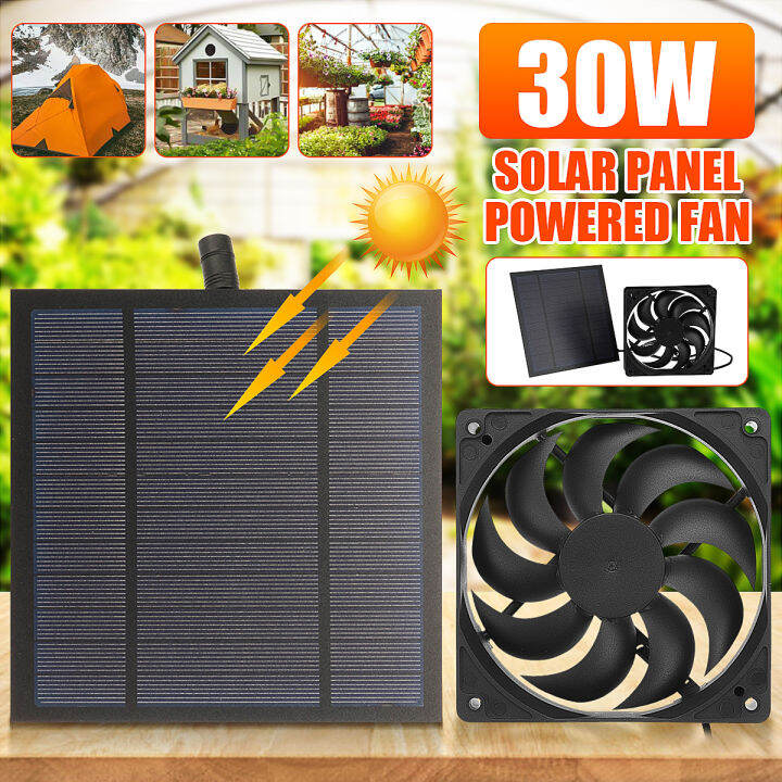 ROJIDO 30W 12V Solar Exhaust Fan Air Extractor 6 Inch Mini Ventilator