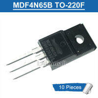 10ชิ้น TO-220F MDF4N65B 4N65 4N65B MDF 4A TO220F/650V N-Channel MOSFET ทรานซิสเตอร์ใหม่แบบดั้งเดิม IC