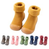 New Baby Toddler Socks Shoes Anti-slip Infant First Walker Shoes Boy Girls Kids Rubber Soft Sole Floor Shoe Knit Booties 2022