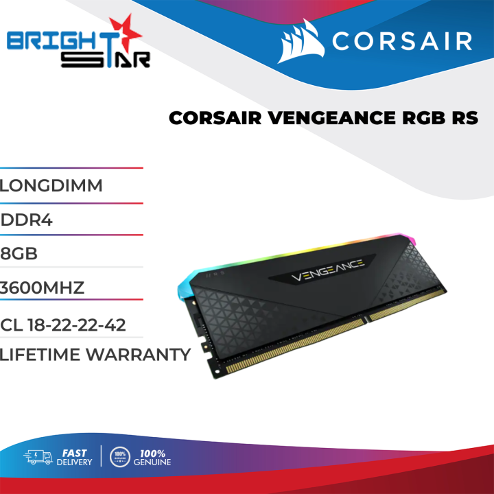 CORSAIR Vengeance RGB RS 8GB(Single) 3600MHz DDR4 LongDimm CL 18