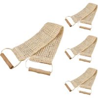 【LZ】 Rub Exfoliating Dead Skin Shower Towel Durable Skin Care Bath Towel Scrubber Sisal Back Strap Wooden Handle