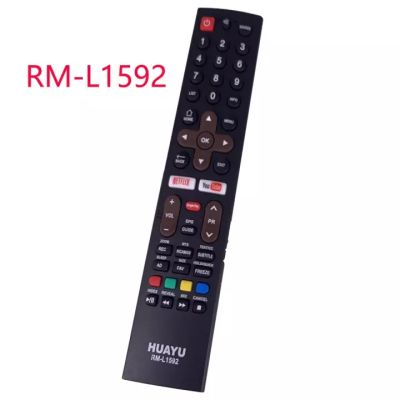 ใหม่เปลี่ยน RM-L1592 Skyworth Android สมาร์ททีวีรีโมทคอนโทรล Netflix YouTube Google Play ปุ่ม