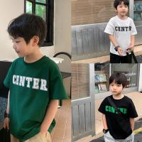 ◑☃❃ ✨✨【พร้อมส่ง】เสื้อยืดแขนสั้น พิมพ์ลาย สไตล์ตะวันตก สําหรับเด็กผู้ชาย อายุ 3-15 ปี