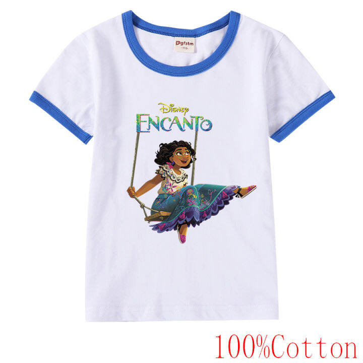 encanto-เสื้อยืดแขนสั้นของเด็กผู้ชายเด็กผู้หญิง-เสื้อลำลองพิมพ์ลายคอกลมใหม่ฤดูร้อนปี8796