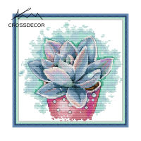 Crossdecor Cross Stitch ชุดวัสดุดอกไม้ Series Stamped Pre-พิมพ์รูปแบบ14CT 11CT ทำด้วยมือเย็บปักถักร้อย DIY เย็บปักถักร้อยตกแต่งบ้านจอแสดงผล Sala-ดอกไม้ขนาดเล็ก