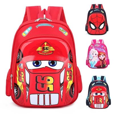 Disney Cartoon McQueen Cars Spiderman Backpacks Super Hero School Bag 3D Children Boys Girl Kindergarten Backpack Kids Book Bags