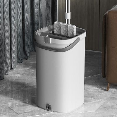 2023ใหม่ไม้ถูพื้น Squeeze-Separation Mop With Bucket Flat Bucket Rotating Mop For Wash Floor House Home Hand-Free Cleaning Mop