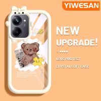 YIWESAN เคสสำหรับ Realme 10 Realme 10 Pro Plus 5G เคสซิลิโคนนิ่มที่สร้างสรรค์เคสโทรศัพท์แบบใสการ์ตูนหมีสีสันสดใสน่ารักป้องกันเลนส์กล้องมอนสเตอร์ตัวน้อยฝาครอบโปร่งใสเคสกันกระแทก