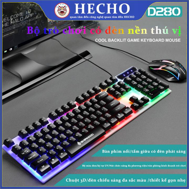 Bộ Bàn Phím Gaming Hecho: Bộ bàn phím Gaming Hecho là sự lựa chọn tuyệt vời cho những người đam mê game. Với bàn phím cơ chất lượng cao, màu đen tinh tế và đèn LED RGB đa dạng, bộ bàn phím này cung cấp trải nghiệm chơi game đỉnh cao và làm việc hiệu quả cho bạn. Bạn sẽ không muốn bỏ lỡ cơ hội có được bộ bàn phím tuyệt vời này đâu!
