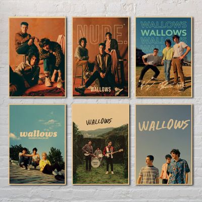 Wallows โปสเตอร์โมเดิร์น Retro Pop Band เพลงภาพวาดผ้าใบ Wall Art ภาพน่ารักพิมพ์ Nordic ห้องนั่งเล่น Home Decor