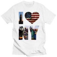 New I Love NY 2021 York Tourist Landmarks USA T-Shirt - Mens Sizes Black Breathable All Cotton Short Sleeve Tshirt