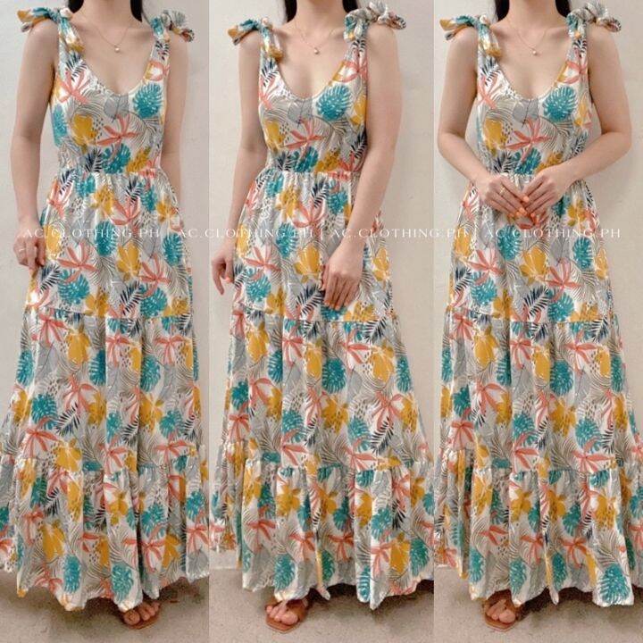 Hot LUCY TIE KNOT STRAP MAXI DRESS (by AC.CLOTHING.PH) Lazada PH
