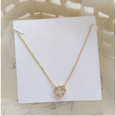 [Best Gift] Three-piece set of live broadcast explosions! COD set four-leaf clover necklace female fashion clavicle chain pendant necklace 18K rose gold