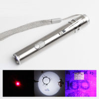 3 In 1 Portable Mini USB LED Flashlight Stainless Steel Rechargeable Light Small Led Torch Money Detector Lamp Clip Super Bright